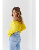 Bluză spaniolă de vară cu volane, galbenă 80290 - Magazin online - Boutique